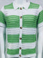 Men's Button Down Collared Neck Contrast Openwork Shirt nicholesgifts