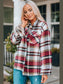 Plaid Button Front Shirt Jacket with Breast Pockets nicholesgifts