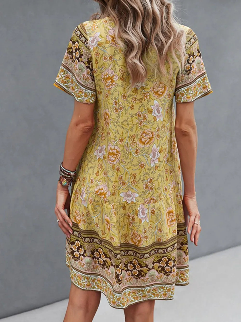 Floral Print V-Neck Summer Dress NicholesGifts