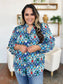 Double Take Full Size Printed Balloon Sleeve Blouse nicholesgifts