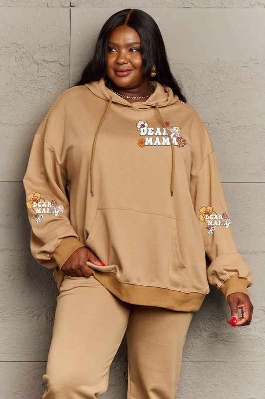 Simply Love Simply Love Full Size DEAR MAMA Flower Graphic Hoodie Trendsi
