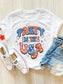 Letter Graphic Round Neck Short Sleeve T-Shirt nicholesgifts