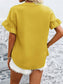 Button Down Ruffled Short Sleeve Shirt nicholesgifts