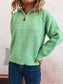 Quarter Zip Ribbed Hem Sweater nicholesgifts