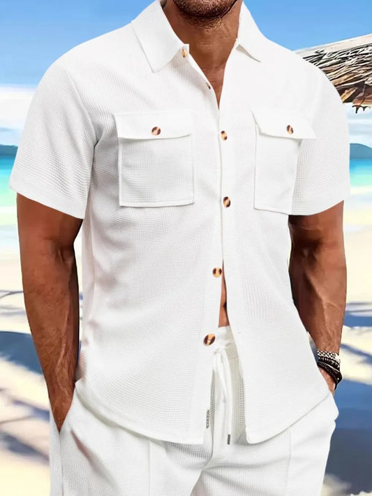 Men's Full Size Button Down Short Sleeve Shirt Plus Size NicholesGifts