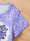 Children's Butterfly Round Neck Tee and Shorts Set nicholesgifts