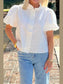 Striped Ruffle Short Bubble Sleeve Shirt nicholesgifts