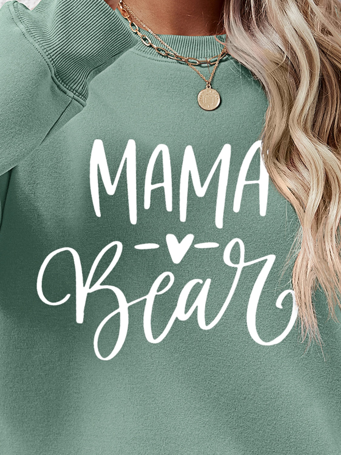 Letter Graphic Round Neck Long Sleeve Sweatshirt nicholesgifts