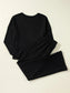 Round Neck Long Sleeve Top and Drawstring Pants Lounge Set nicholesgifts