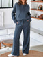 Collared Sweatshirt and High Waist Pants Active Set nicholesgifts