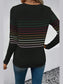 Striped Round Neck Long Sleeve T-Shirt nicholesgifts