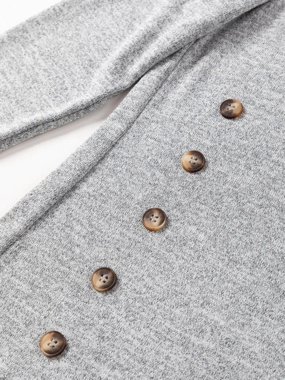Decorative Button Round Neck Long Sleeve Top