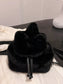 Fuzzy Plush Drawstring Backpack Bag nicholesgifts