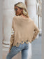 Flower Distressed Long Sleeve Sweater Trendsi