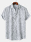Men's Printed Short Sleeve Button Down Shirt nicholesgifts