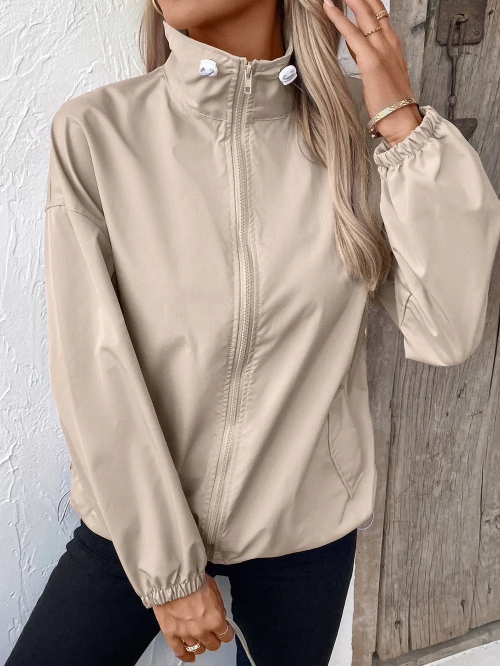 Ivy Lane Pocketed Zip Up Long Sleeve Jacket nicholesgifts