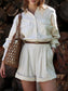 Casual Button Front Long Sleeve Romper nicholesgifts