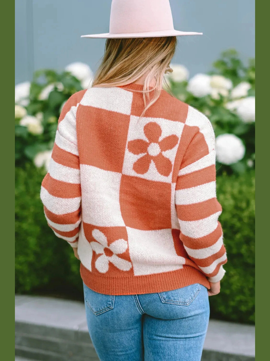 Contrast Round Neck Long Sleeve Sweater Trendsi