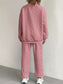 Texture Round Neck Top and Pants Set nicholesgifts