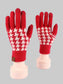 Women Heart Pattern Knitted Touchscreen Gloves nicholesgifts