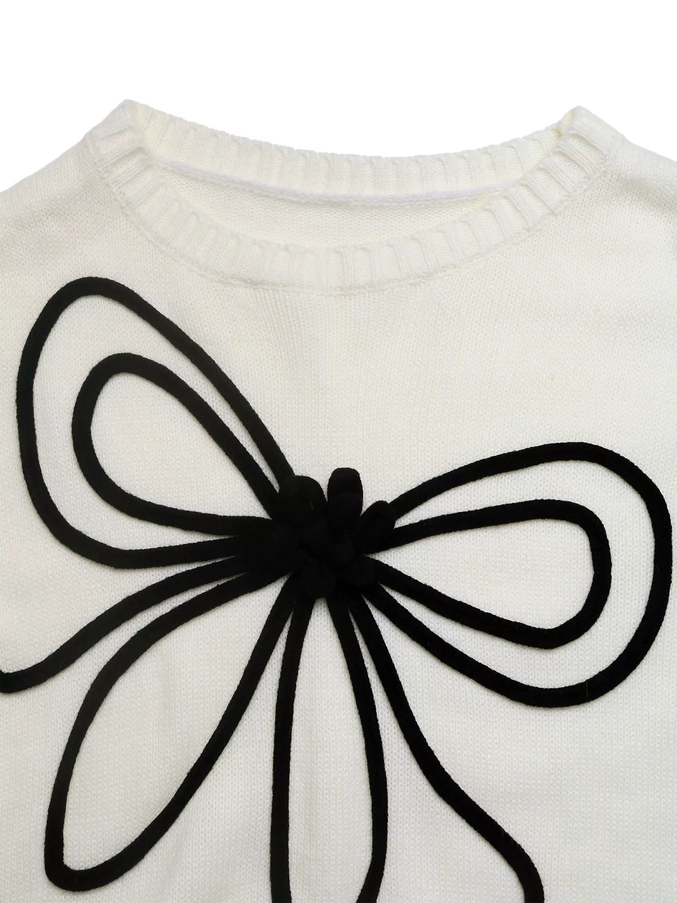 Bow Pattern Long Sleeve Sweater