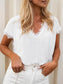 V-Neck Lace Trim Top nicholesgifts