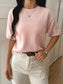 Ribbed Hem Round Neck Sweater nicholesgifts