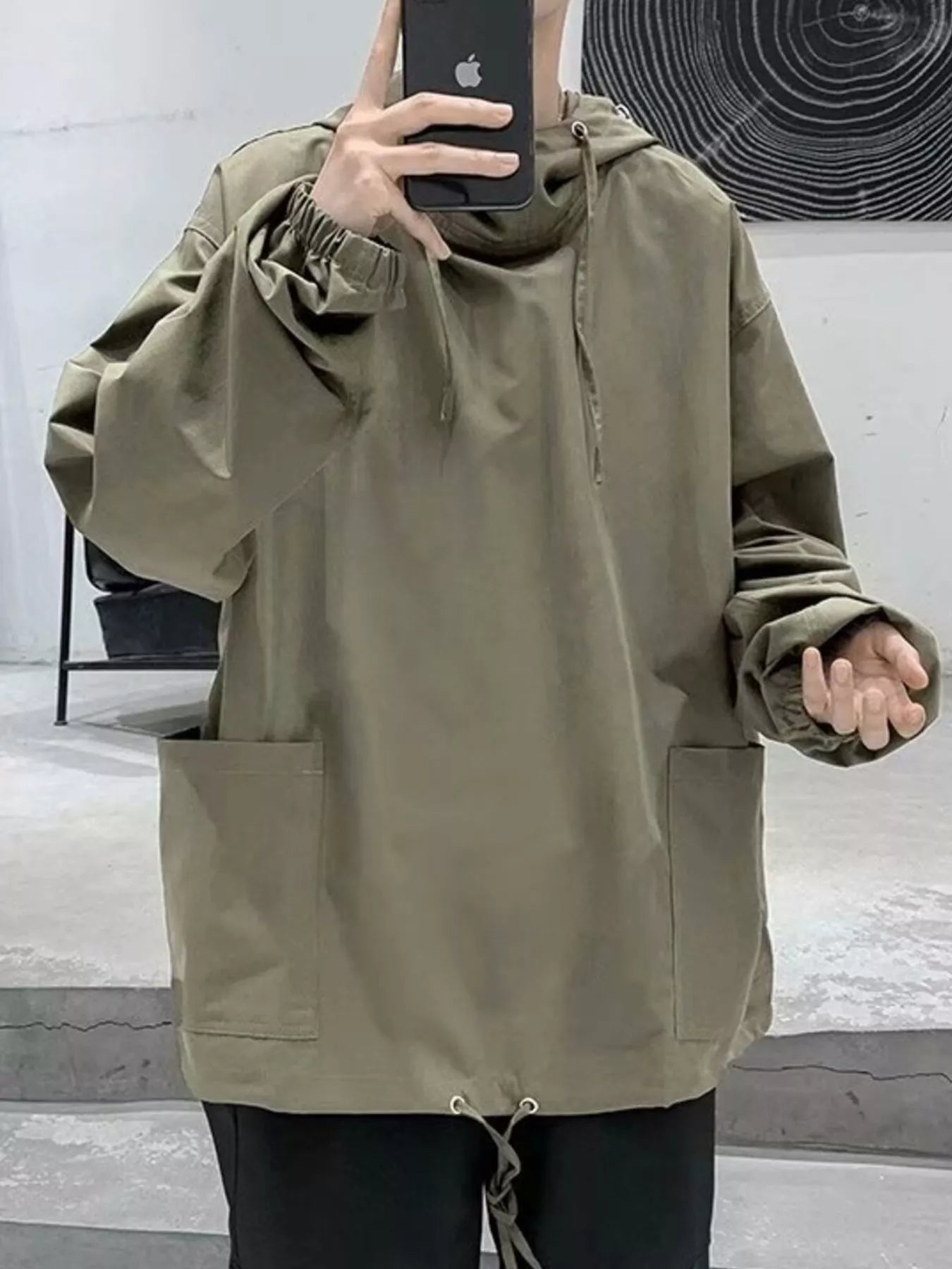 Men's Loose Fit Drawstring Hoodie Trendsi