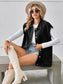 Women Pocketed Button Up Sleeveless Denim Jacket nicholesgifts