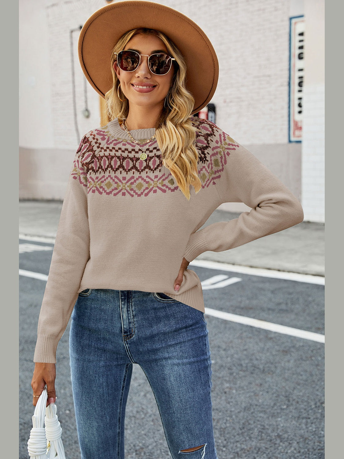 Round Neck Raglan Sleeve Sweater nicholesgifts