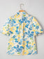 Printed Puff Sleeve Button Down Summer Shirt nicholesgifts