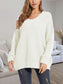 V-Neck Batwing Dropped Shoulder Sweater nicholesgifts
