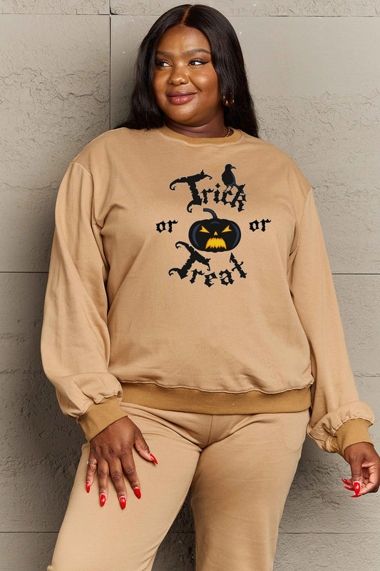 Simply Love Full Size TRICK OR TREAT Graphic Sweatshirt NicholesGifts