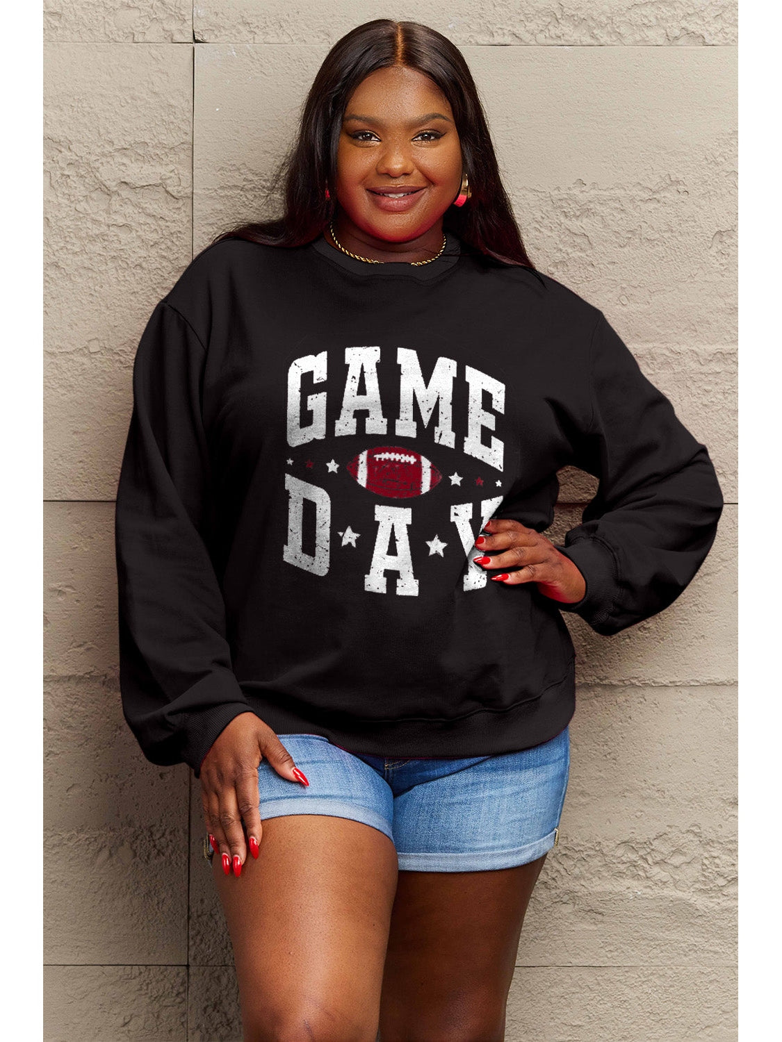 Simply Love Full Size GAME DAY Graphic Sweatshirt nicholesgifts