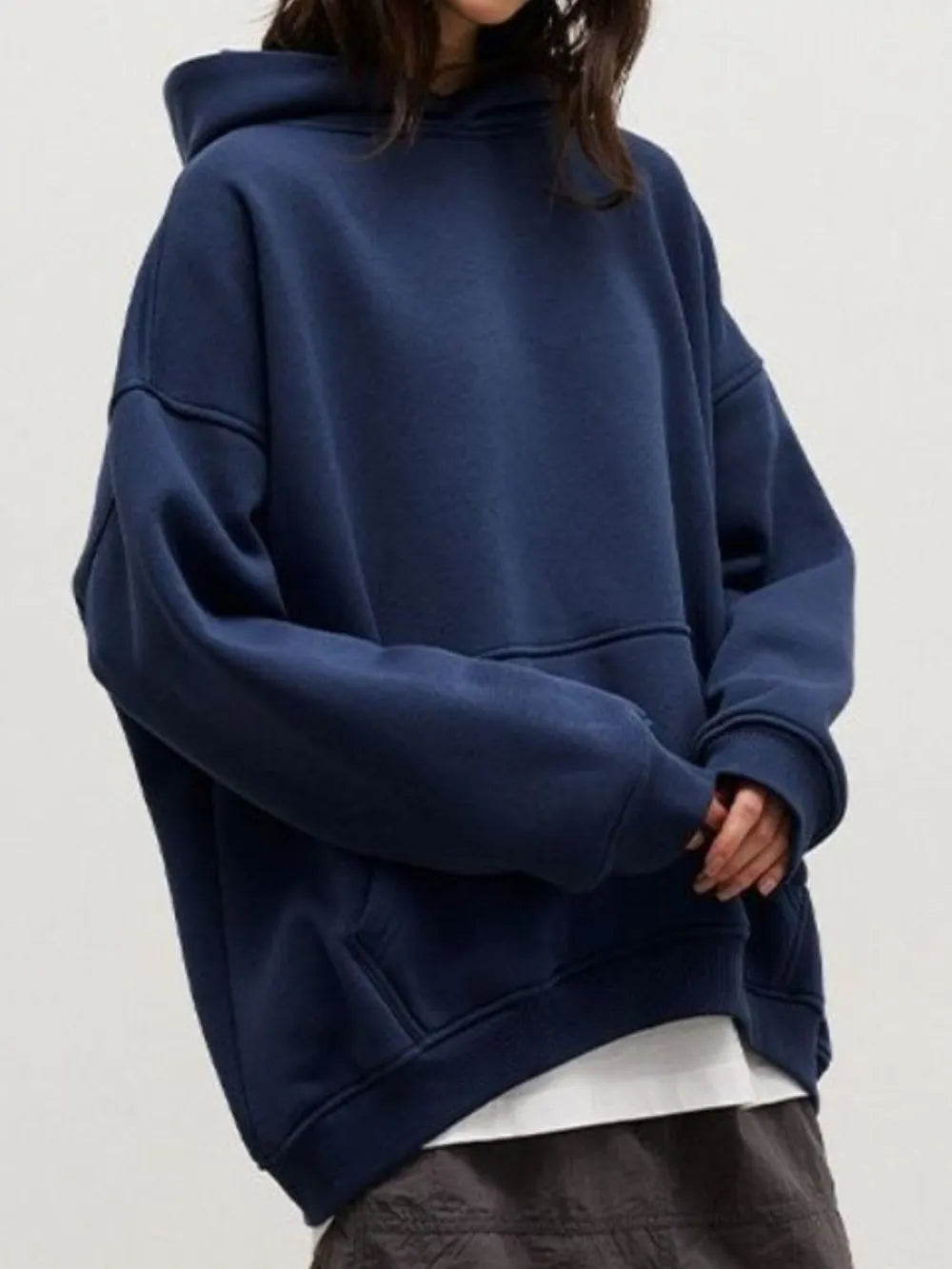 Pocketed Dropped Shoulder Long Sleeve Hoodie nicholesgifts