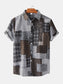 Men's Plus Size Plaid Short Sleeve Button-Up Shirt nicholesgifts