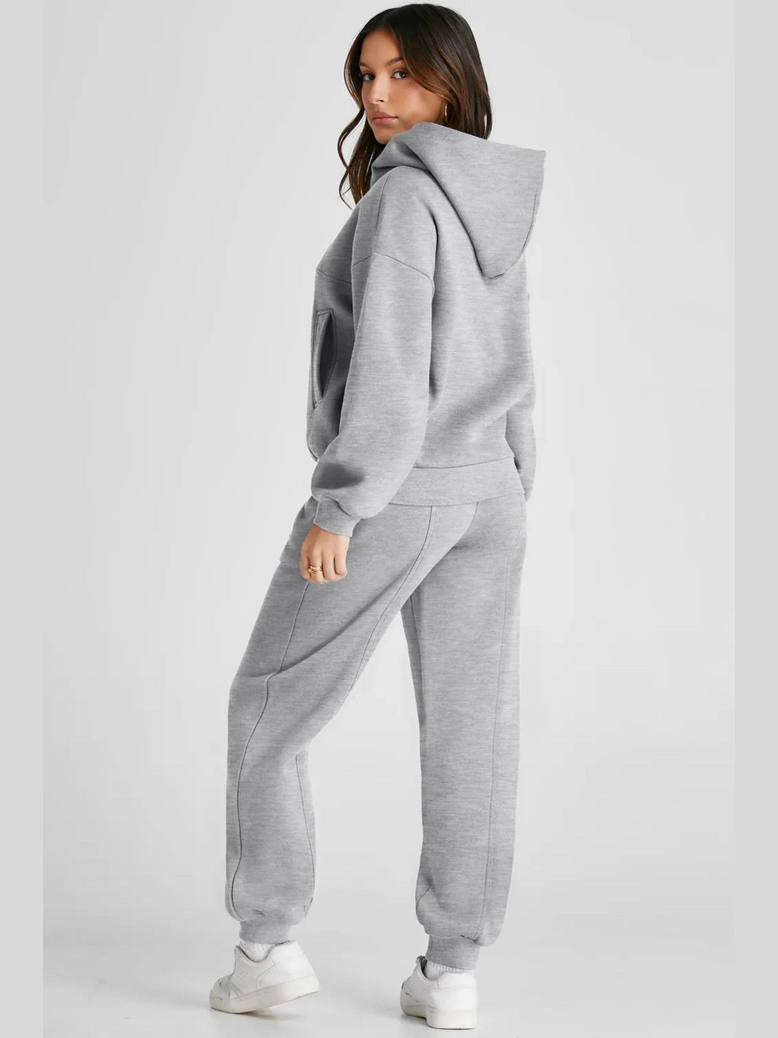 Dropped Shoulder Long Sleeve Hoodie and Pants Active Set nicholesgifts