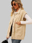 Women Pocketed Button Up Sleeveless Denim Jacket nicholesgifts