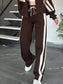 Full Size Contrast Stripe Zip Up Jacket and Pants Set Plus Size nicholesgifts