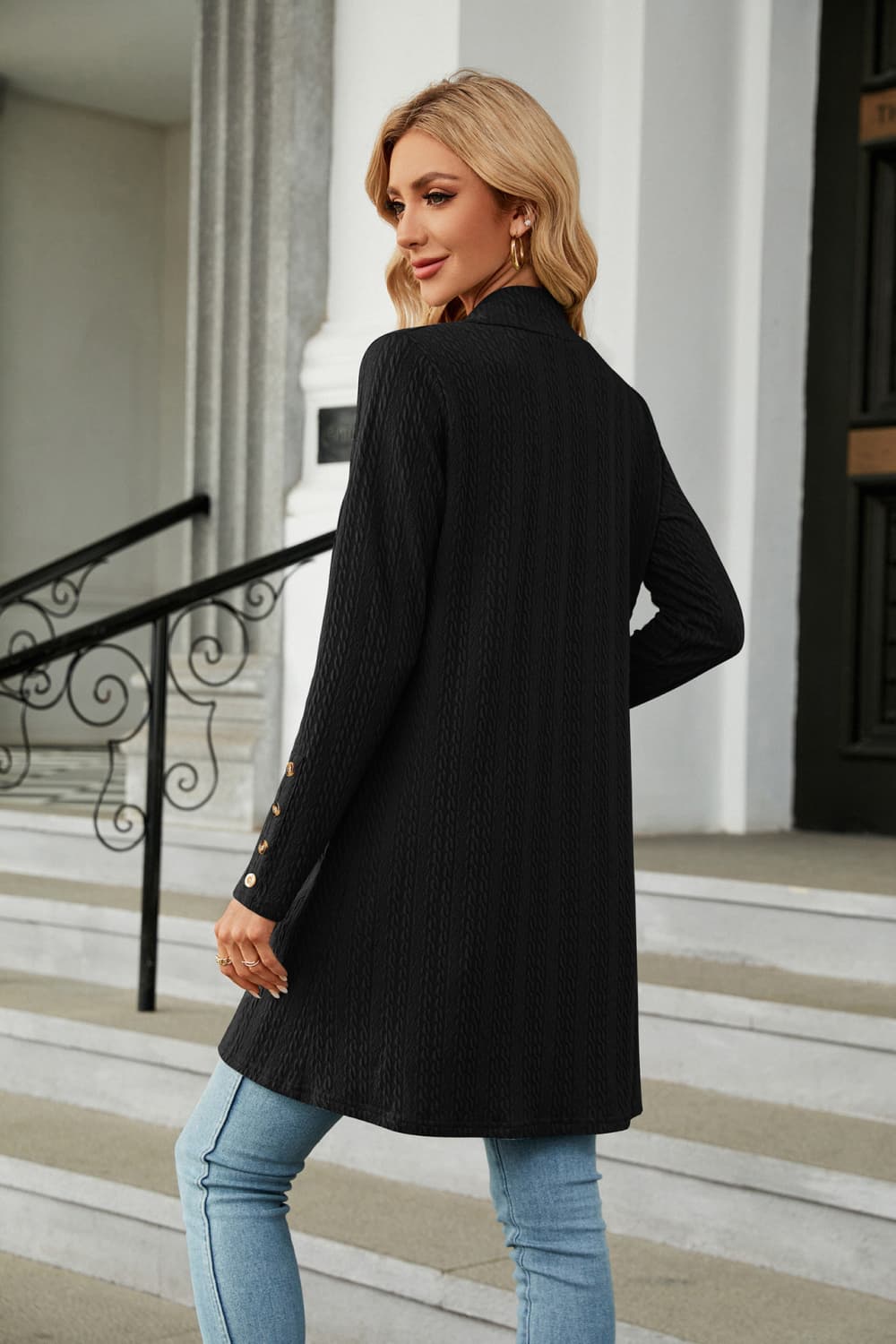 Long Sleeve Open Front Cardigan nicholesgifts