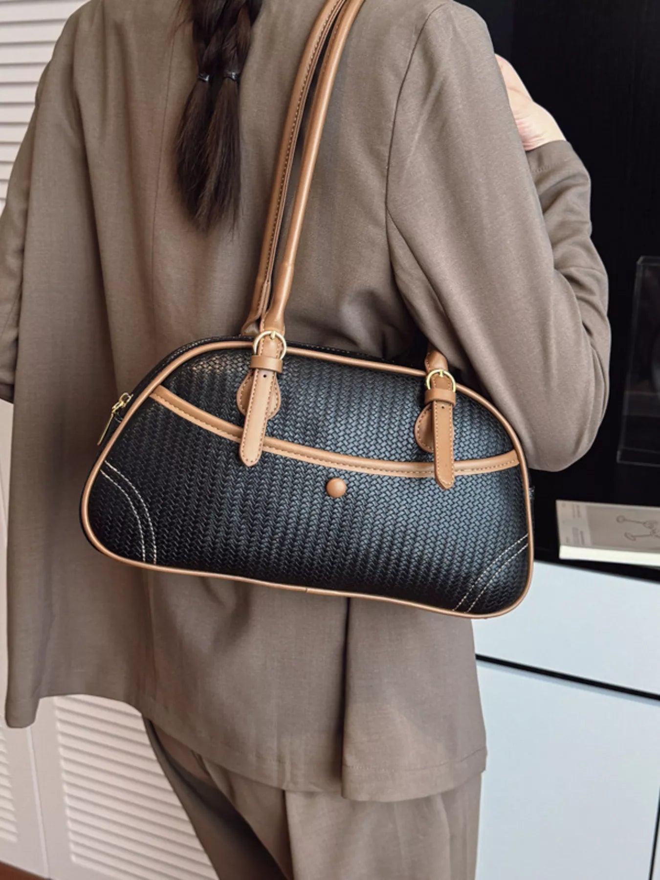 Vintage Buckle Shoulder Bag nicholesgifts