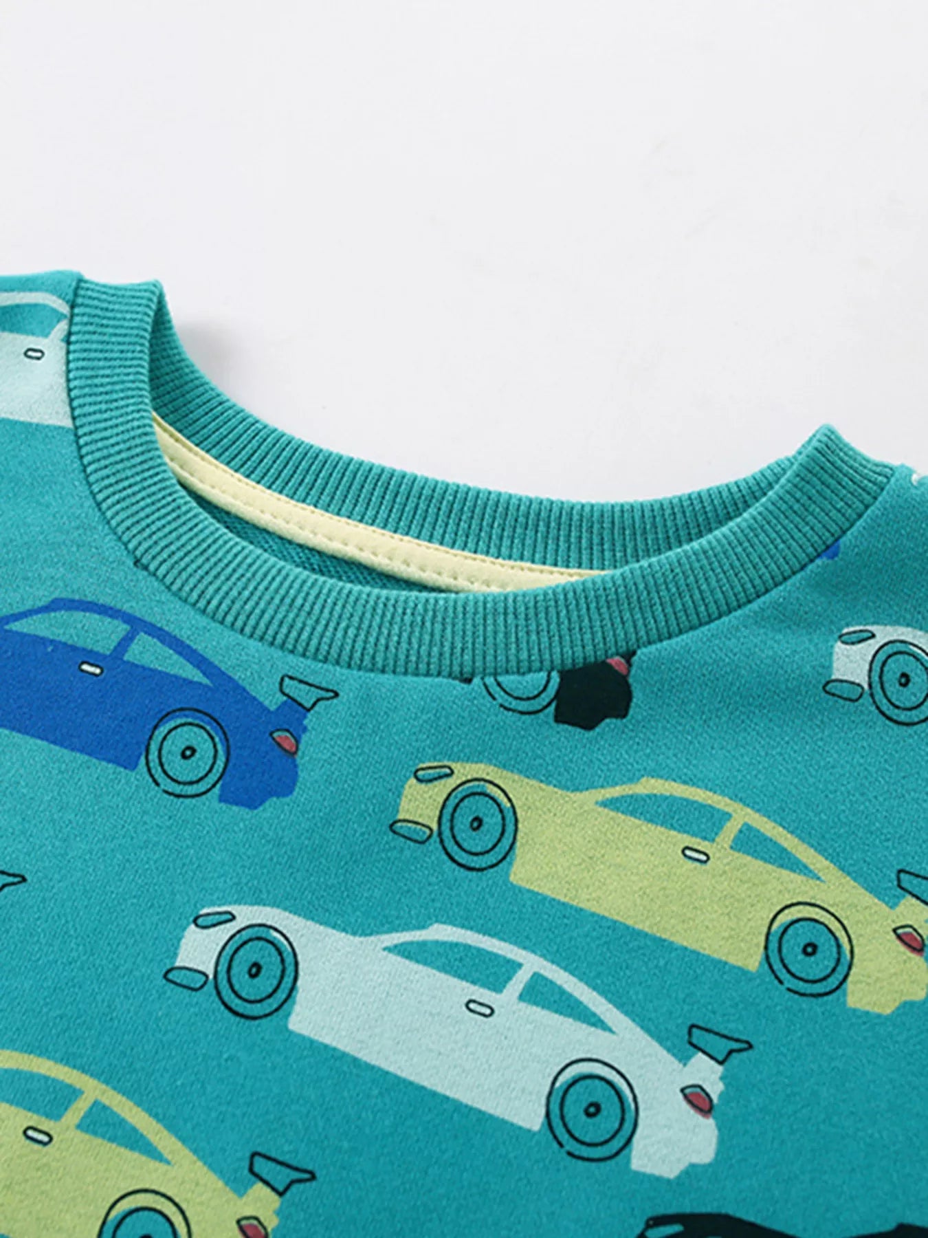 Children's Car Print Crew Neck Sweatshirt Trendsi