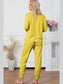 Round Neck Top and Drawstring Pants Lounge Set nicholesgifts