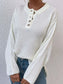 Women Button Detail Long Sleeve Knit Top nicholesgifts