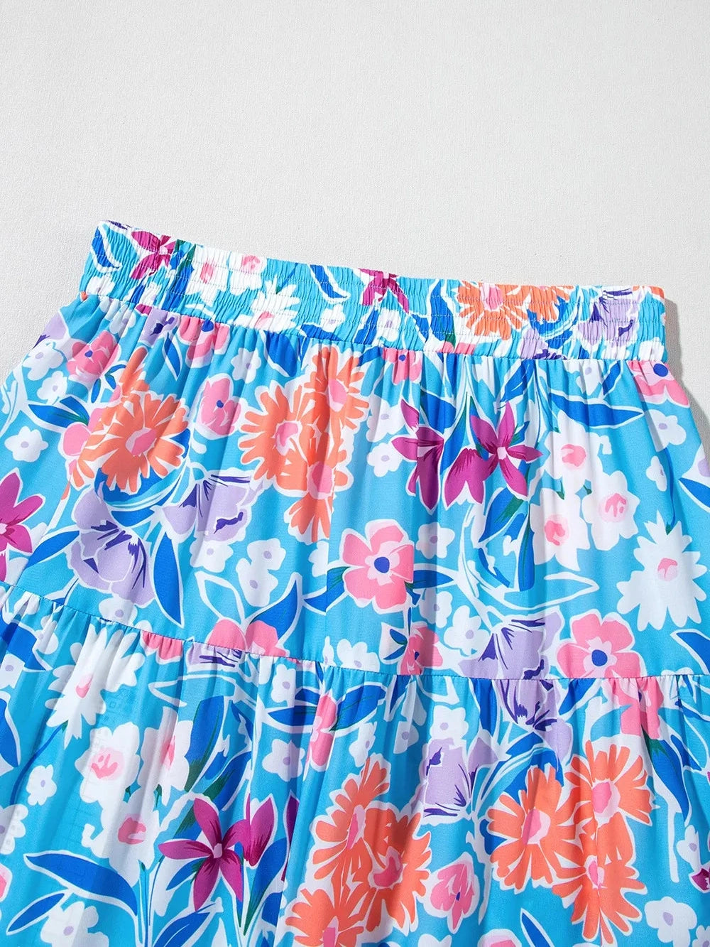 Floral Printed High Waist Split Skirt nicholesgifts