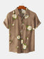 Men's Plus Size Floral Print Short Sleeve Button Down Shirt nicholesgifts