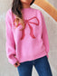 Bow Pattern Casual Long Sleeve Sweater nicholesgifts