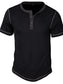 Men's Full Size Contrast Stitch Henley Polo Shirt Plus Size nicholesgifts