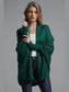 Dolman Sleeve Open Front Ribbed Trim Longline Cardigan nicholesgifts
