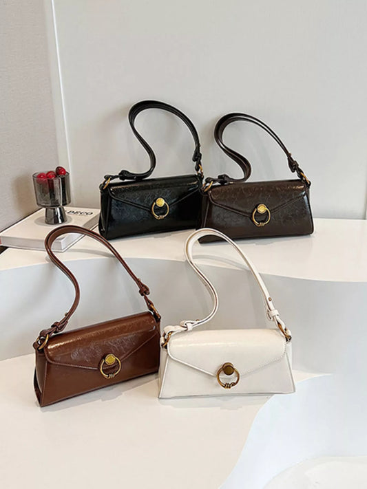 Retro Ring Decor Shoulder Bag nicholesgifts